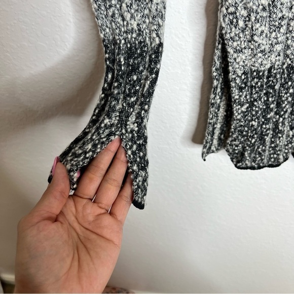 Rag & Bone Sweater Women XS Tunic Wool Blend Knit Black White Slit Chunky Knit Z - Picture 5 of 10